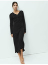 Marks & Spencer Žebrovaná noční košile Henley s dlouhými rukávy Marks & Spencer černá