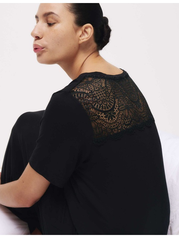 Marks & Spencer Noční košile s krajkovou vložkou Marks & Spencer černá