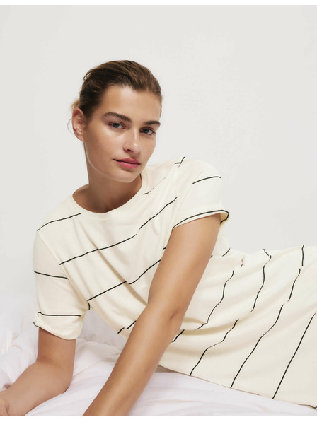 Marks & Spencer Pruhovaná noční košile s technologií Cool Comfort™ Marks & Spencer smetanová