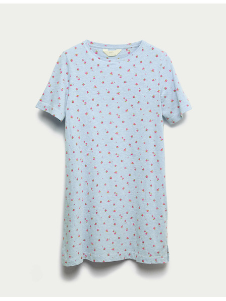 Marks & Spencer Noční košile z čisté bavlny s potiskem Marks & Spencer modrá