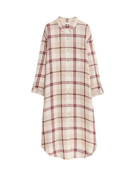 Marks & Spencer Kostkovaná noční košile z čisté bavlny Marks & Spencer růžová