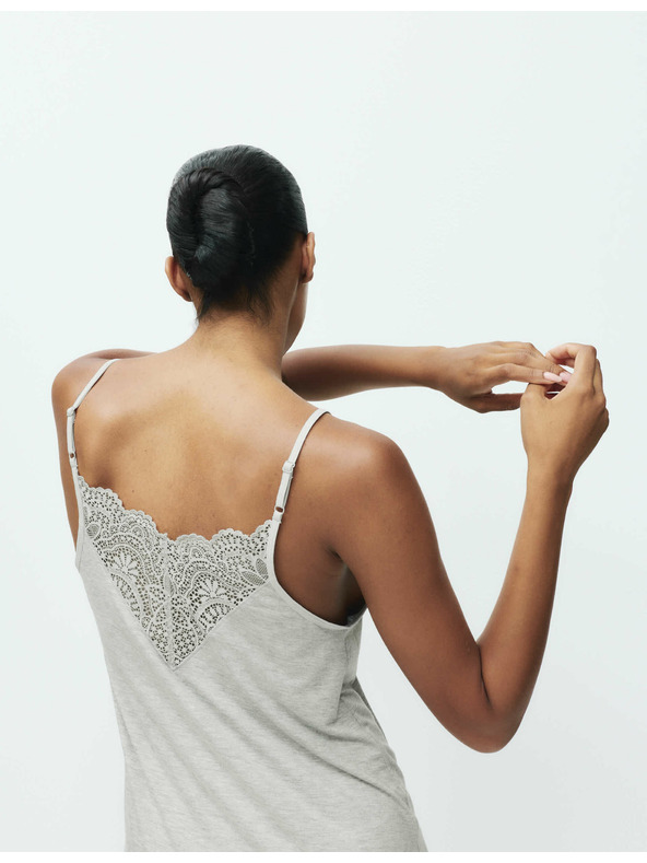 Marks & Spencer Košilka s krajkovými detailem Marks & Spencer šedá