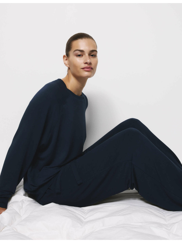 Marks & Spencer Spodní díly pyžam s širokými nohavicemi Marks & Spencer námořnická modrá