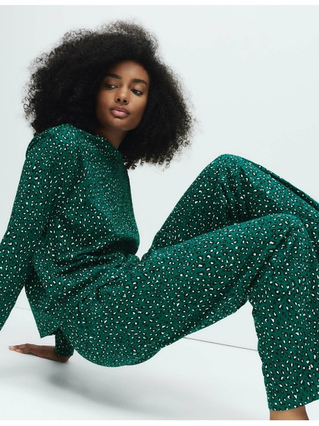 Marks & Spencer Pyžamová souprava z čisté bavlny s potiskem Marks & Spencer zelená