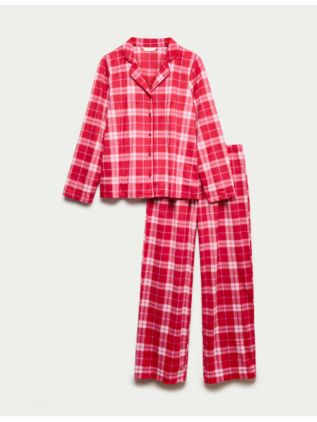 Marks & Spencer Flísová pyžamová souprava s potiskem Marks & Spencer červená