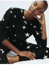 Marks & Spencer Flísová pyžamová souprava s potiskem hvězd a kalhotami s manžetovým lemem Marks & Spencer černá