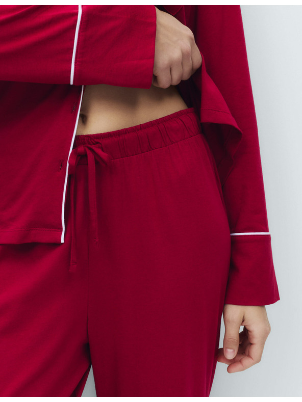 Marks & Spencer Bavlněný modalový pyžamový komplet Revere Marks & Spencer červená