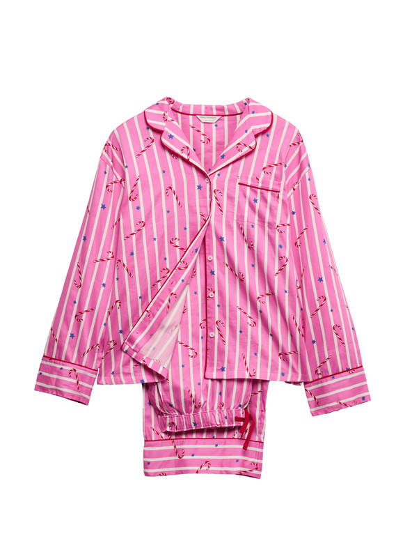 Marks & Spencer Vánoční pyžamový set z čisté bavlny s motivem lízátka Marks & Spencer růžová