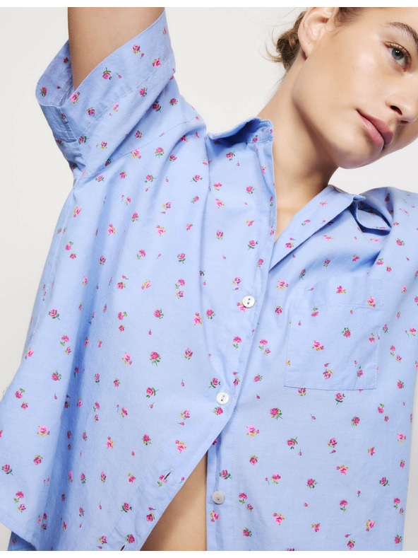 Marks & Spencer Krátká květovaná souprava, z čisté bavlny a hrubého batistu Marks & Spencer modrá