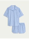 Marks & Spencer Krátká květovaná souprava, z čisté bavlny a hrubého batistu Marks & Spencer modrá
