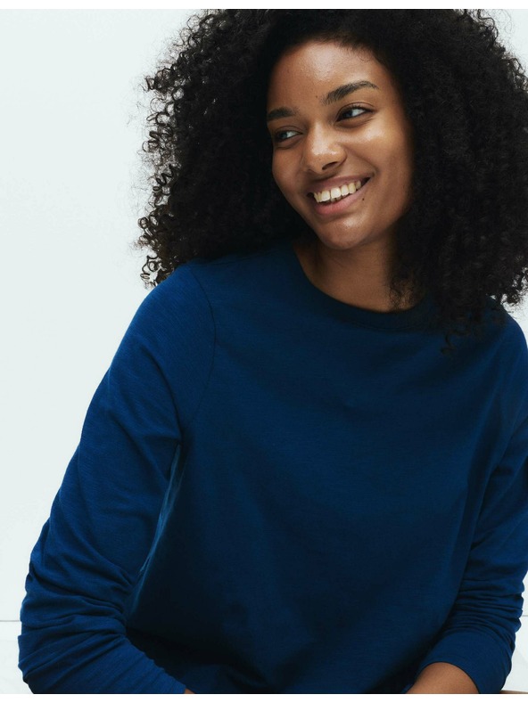 Marks & Spencer Pyžamové topy z čisté bavlny s dlouhými rukávy, 2 ks Marks & Spencer námořnická modrá