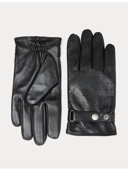 Marks & Spencer Kožené perforované rukavice Marks & Spencer černá