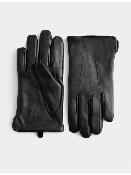 Marks & Spencer Kožené rukavice s technologíí Thermowarmth™ Marks & Spencer černá