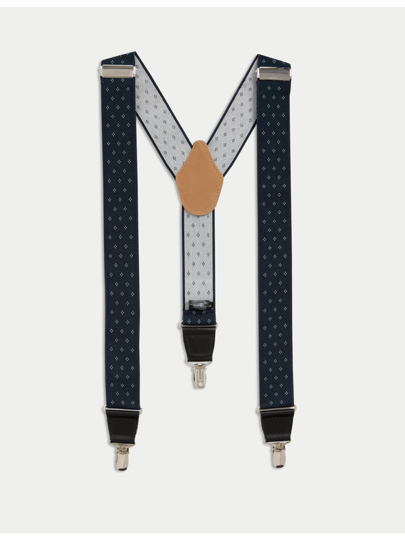 Marks & Spencer Klasické puntíkované kšandy Marks & Spencer námořnická modrá