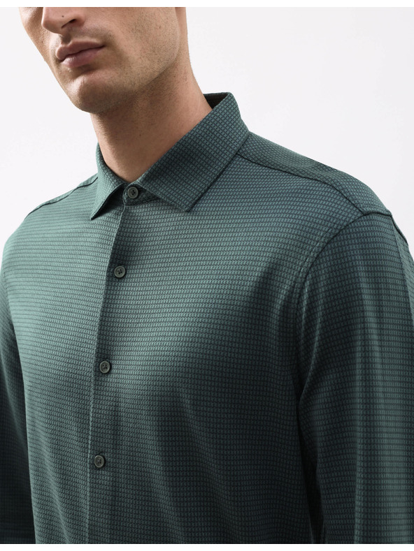 Marks & Spencer Žerzejová košile z čisté bavlny, normální střih, snadné žehlení Marks & Spencer zelená