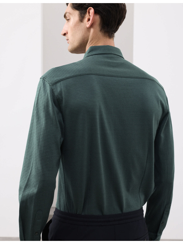 Marks & Spencer Žerzejová košile z čisté bavlny, normální střih, snadné žehlení Marks & Spencer zelená