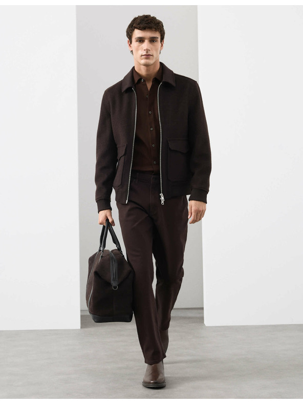 Marks & Spencer Žerzejová košile z čisté bavlny, normální střih, snadné žehlení Marks & Spencer hnědá