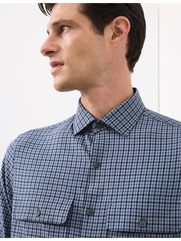 Marks & Spencer Kostkovaná košile s vysokým podílem bavlny, snadné žehlení Marks & Spencer modrá