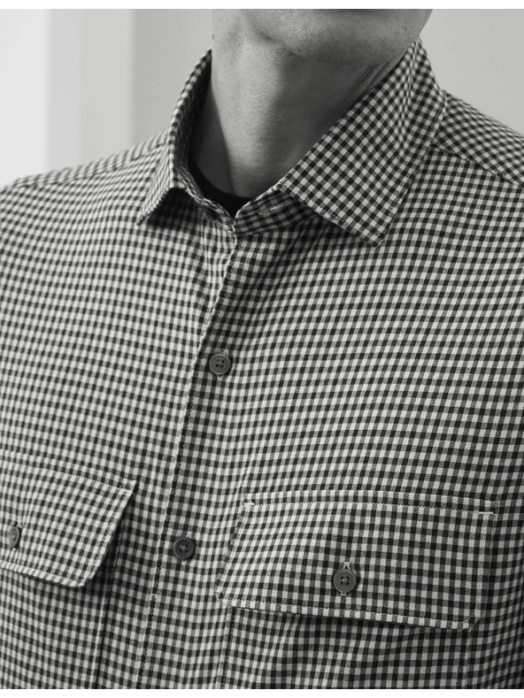 Marks & Spencer Kostkovaná košile s vysokým podílem bavlny, snadné žehlení Marks & Spencer béžová