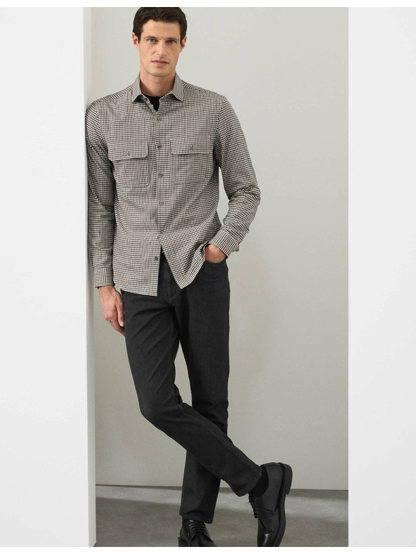 Marks & Spencer Kostkovaná košile s vysokým podílem bavlny, snadné žehlení Marks & Spencer béžová