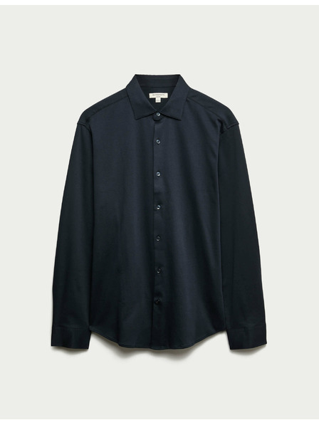 Marks & Spencer Žerzejová košile z čisté bavlny, normální střih, snadné žehlení Marks & Spencer námořnická modrá