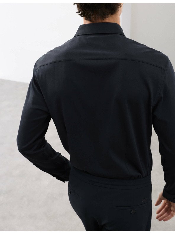 Marks & Spencer Žerzejová košile z čisté bavlny, normální střih, snadné žehlení Marks & Spencer námořnická modrá