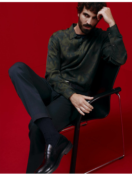 Marks & Spencer Košile s motivem květin, normální střih Marks & Spencer zelená