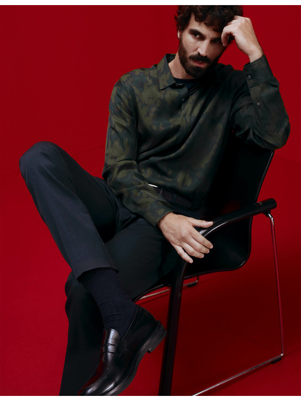 Marks & Spencer Košile s motivem květin, normální střih Marks & Spencer zelená