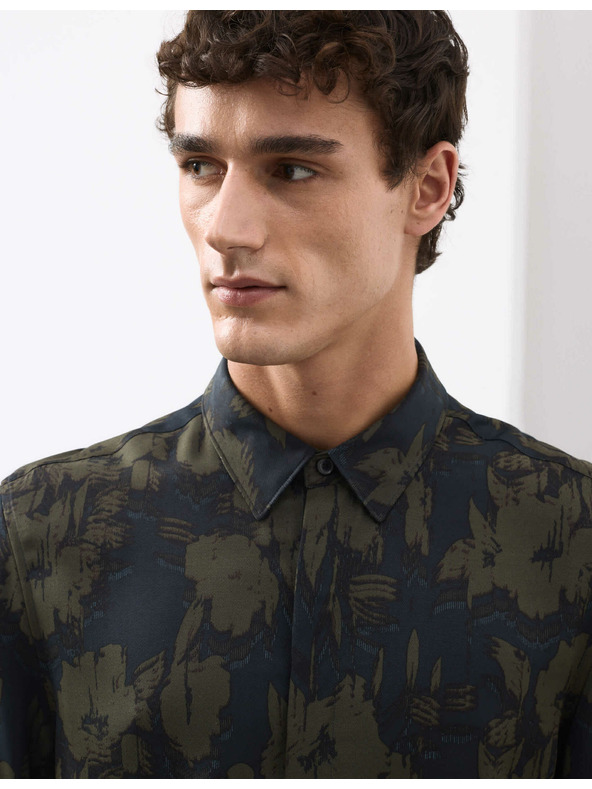 Marks & Spencer Košile s motivem květin, normální střih Marks & Spencer zelená