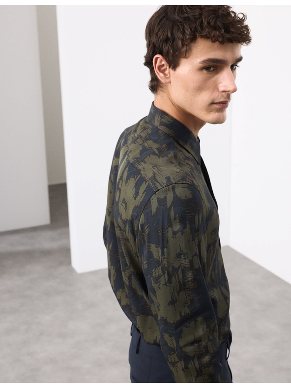 Marks & Spencer Košile s motivem květin, normální střih Marks & Spencer zelená