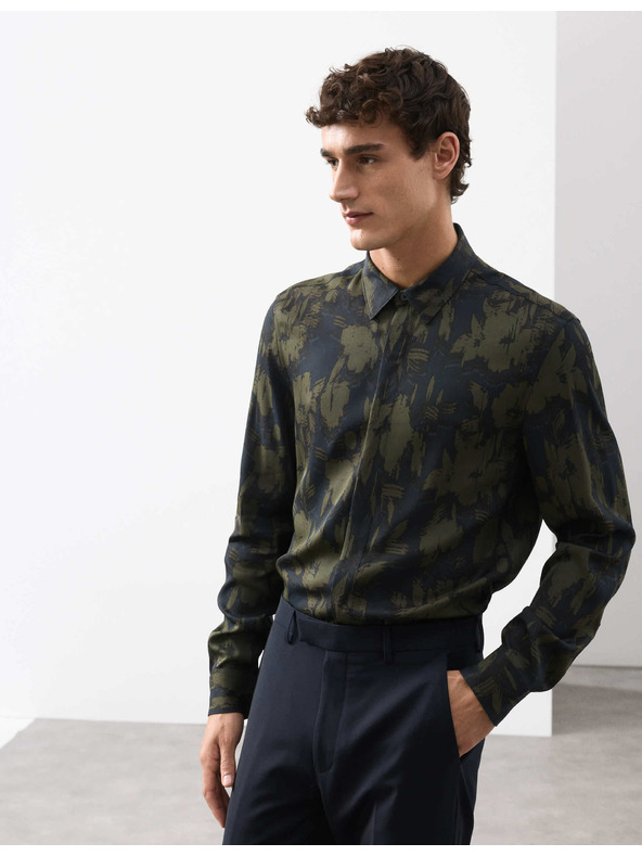 Marks & Spencer Košile s motivem květin, normální střih Marks & Spencer zelená