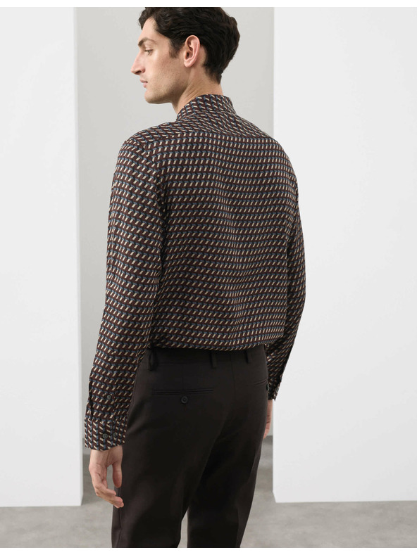 Marks & Spencer Košile s geometrickým potiskem, normální střih Marks & Spencer hnědá