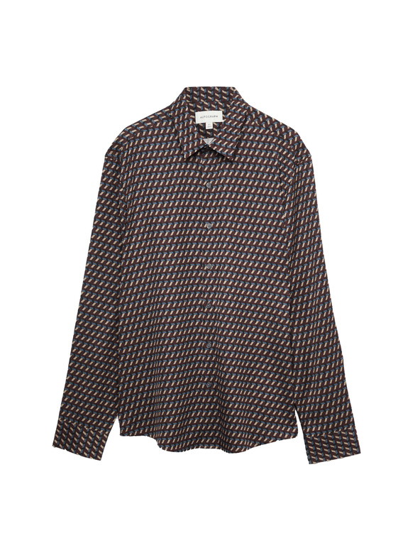 Marks & Spencer Košile s geometrickým potiskem, normální střih Marks & Spencer hnědá