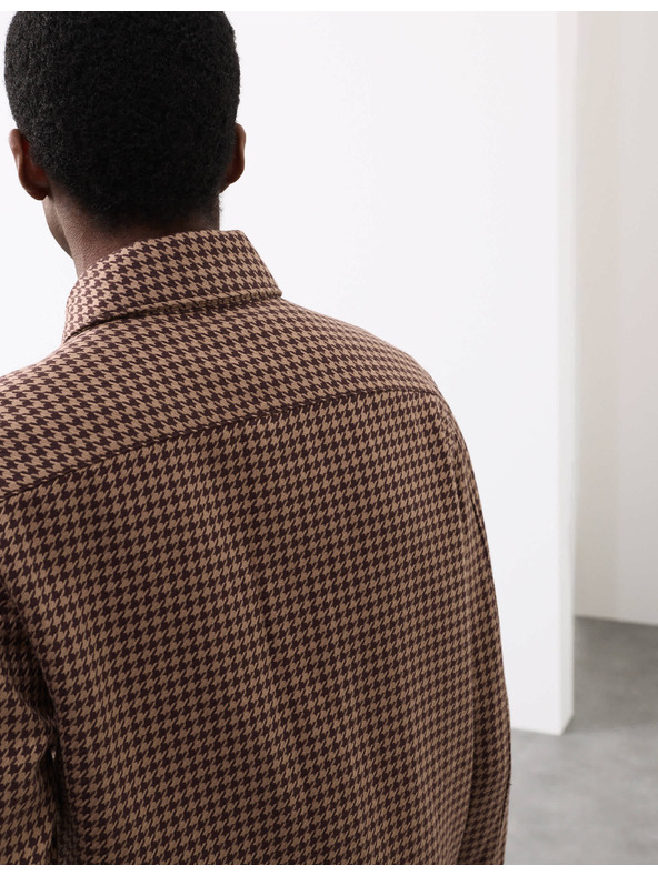 Marks & Spencer Bundokošile z čisté bavlny se vzorem pepito Marks & Spencer hnědá