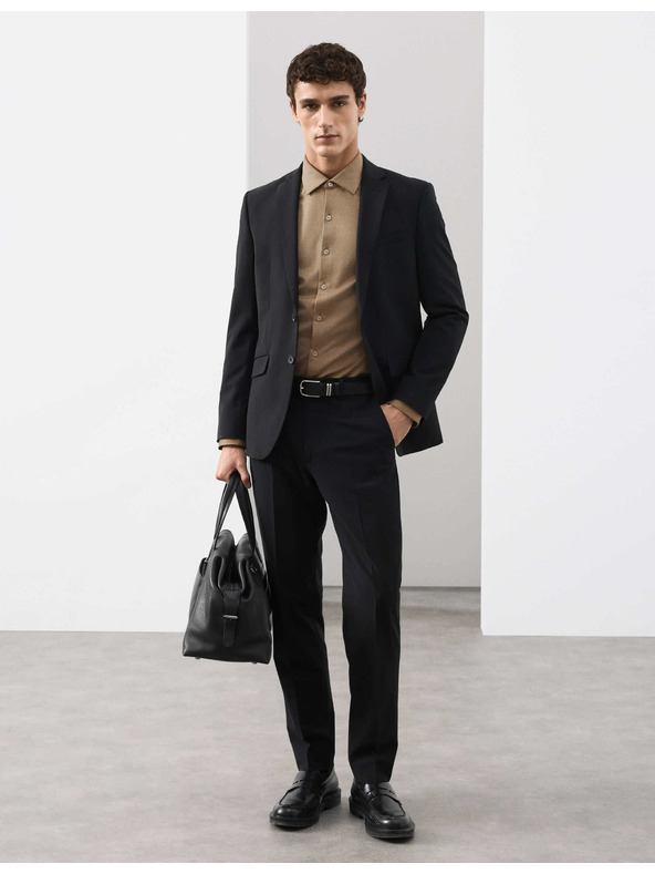 Marks & Spencer Žerzejová košile z čisté bavlny, normální střih, snadné žehlení Marks & Spencer béžová