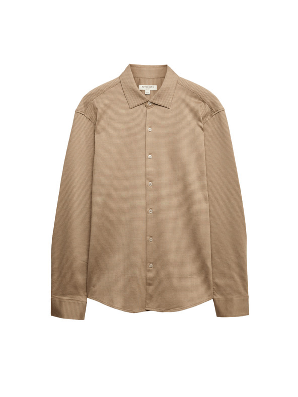 Marks & Spencer Žerzejová košile z čisté bavlny, normální střih, snadné žehlení Marks & Spencer béžová