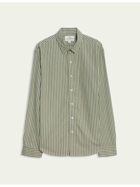 Marks & Spencer Pruhovaná košile z čisté bavlny Marks & Spencer zelená