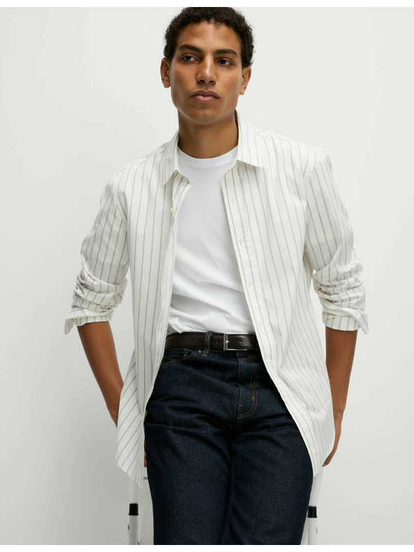 Marks & Spencer Pruhovaná košile z čisté bavlny Marks & Spencer bílá