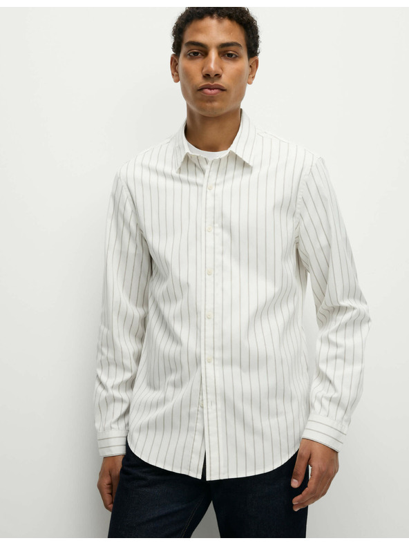 Marks & Spencer Pruhovaná košile z čisté bavlny Marks & Spencer bílá