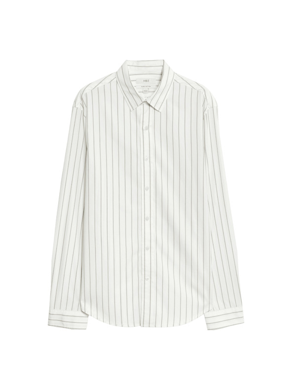 Marks & Spencer Pruhovaná košile z čisté bavlny Marks & Spencer bílá