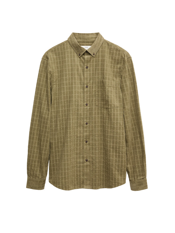 Marks & Spencer Manšestrová košile Marks & Spencer zelená