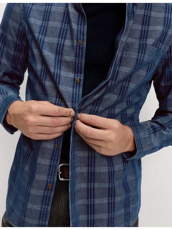 Marks & Spencer Čistě bavlněná flanelová košile Marks & Spencer námořnická modrá