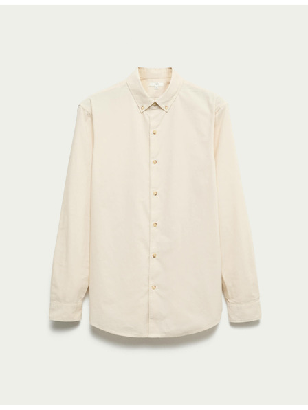 Marks & Spencer Manšestrová košile z čisté bavlny Marks & Spencer smetanová