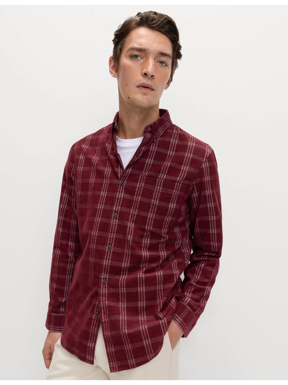 Marks & Spencer Čistě bavlněná flanelová košile Marks & Spencer červená