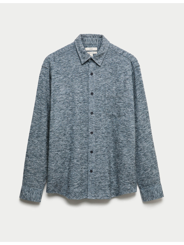 Marks & Spencer Čistě bavlněná flanelová košile Marks & Spencer modrá