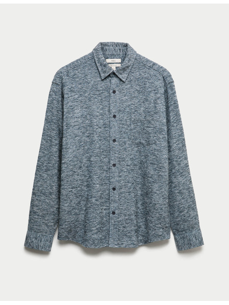 Marks & Spencer Čistě bavlněná flanelová košile Marks & Spencer modrá