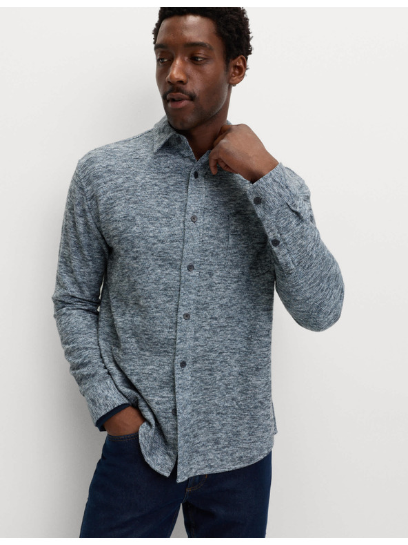 Marks & Spencer Čistě bavlněná flanelová košile Marks & Spencer modrá