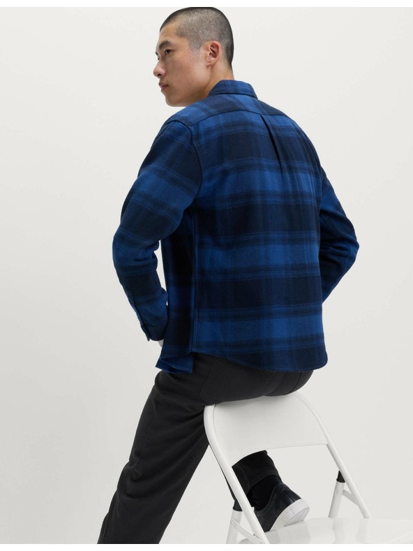 Marks & Spencer Čistě bavlněná flanelová košile Marks & Spencer námořnická modrá