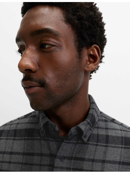 Marks & Spencer Čistě bavlněná flanelová košile Marks & Spencer šedá