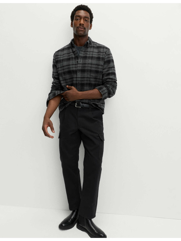 Marks & Spencer Čistě bavlněná flanelová košile Marks & Spencer šedá